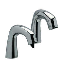 EQ touchless curve faucet with matching touchless soap dispenser in chrome